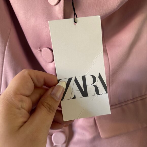 NWT ZARA PINK SATIN BUSTIER VEST & PANTS SET BLOGGER FAVE SIZE XS - Picture 4 of 13